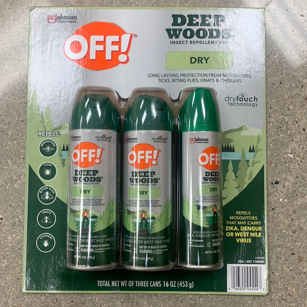 Brand New! Off Deep Woods Dry Insect Repellent Pack